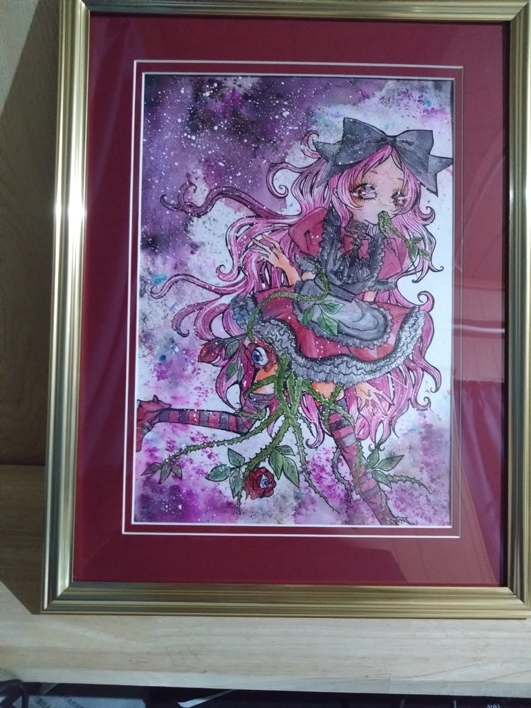 何か出ている。～A4サイズ額装済み原画～