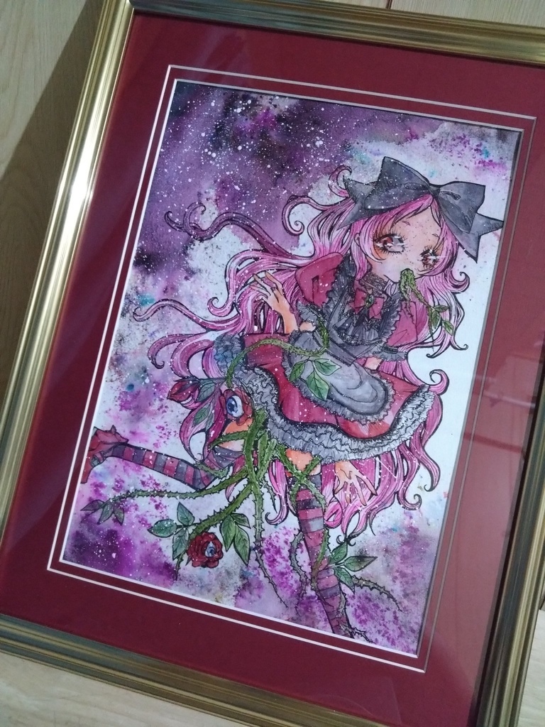 何か出ている。~A4サイズ額装済み原画~