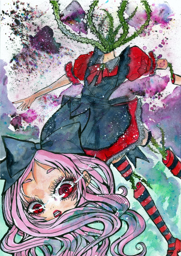 死ねない少女~A4サイズ額装済み原画~