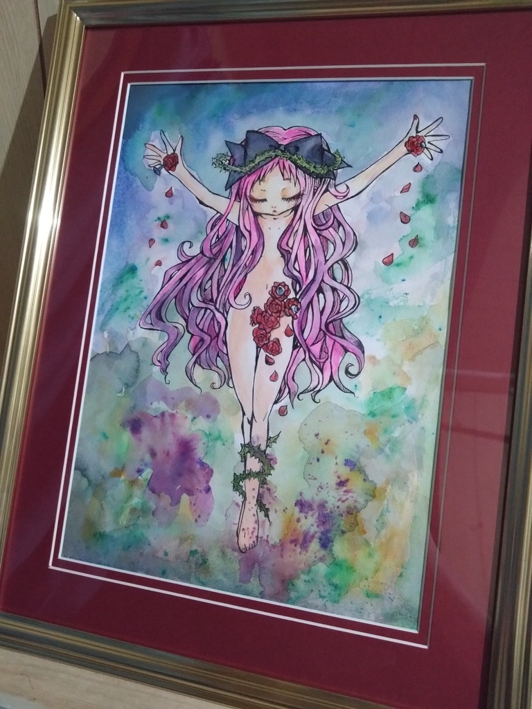 磔刑の少女。~A4サイズ額装済み原画~