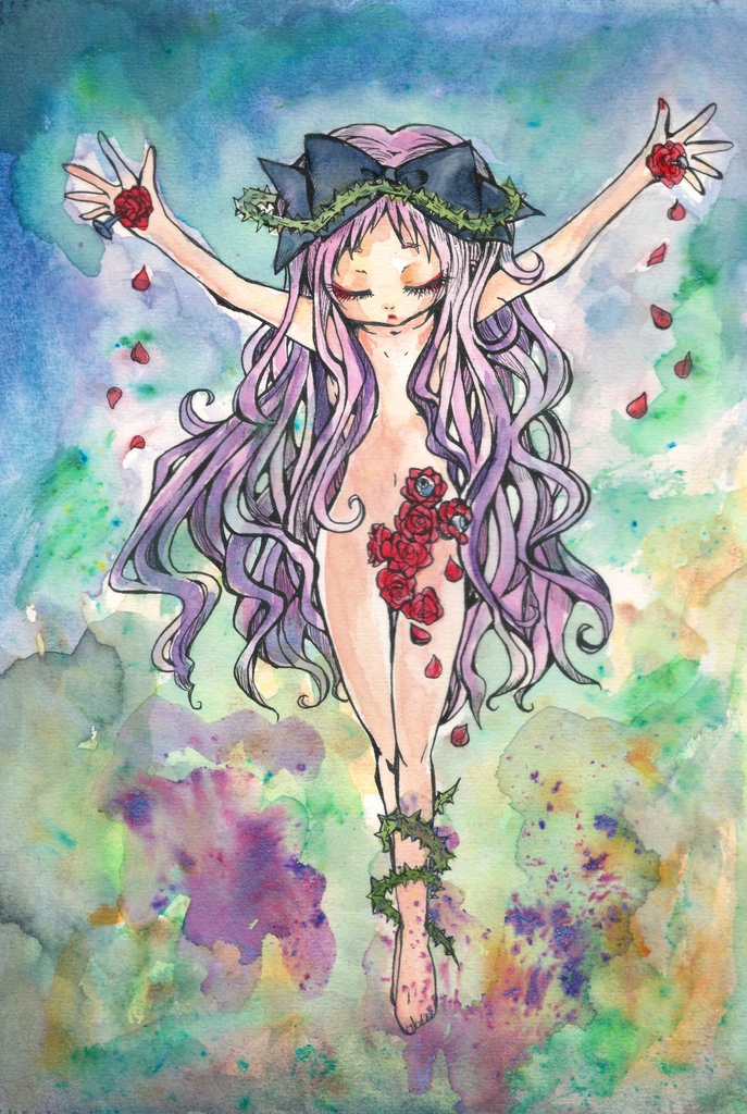 磔刑の少女。~A4サイズ額装済み原画~