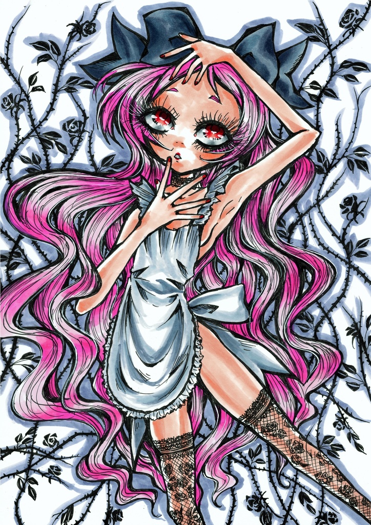 影の茨の女の子。〜額装原画〜