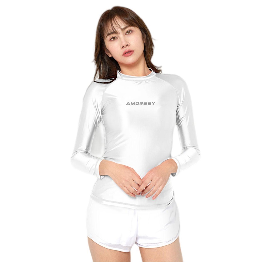 005 ホワイト色・長袖ストレッチTシャツ 