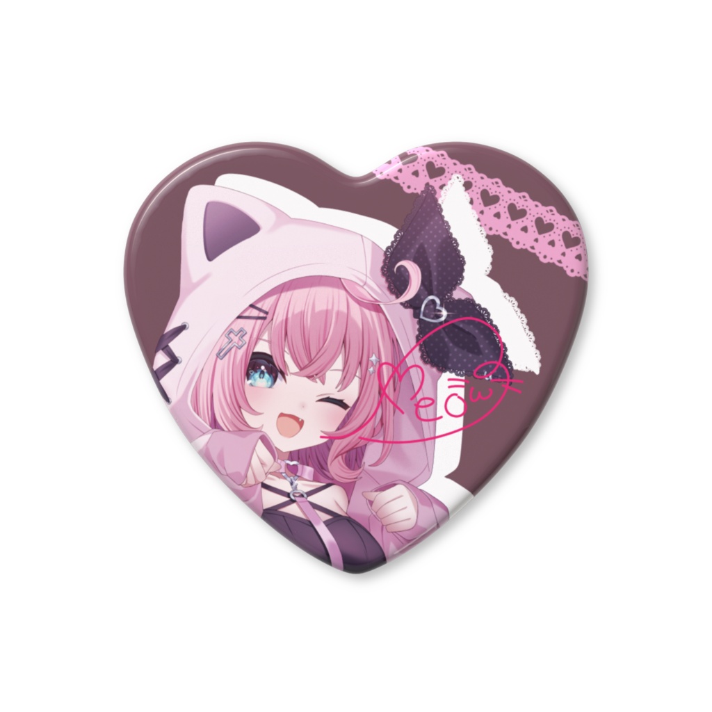 【キャットテナ】ハート缶バッジ