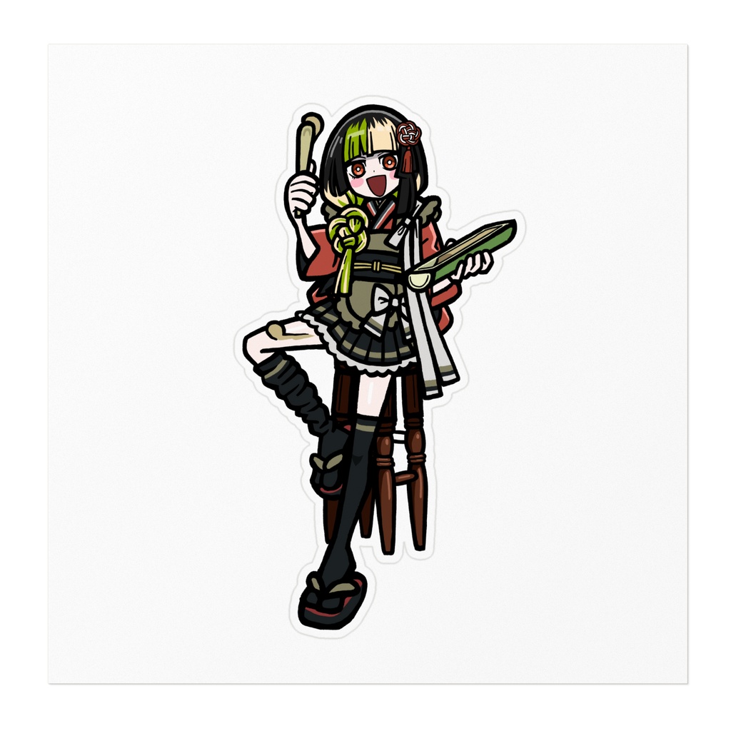和風メイドちゃん ステッカー各種