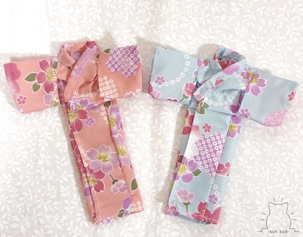30MS用 浴衣・帯セット(サテン地 桜模様)