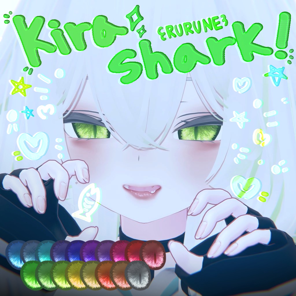 [ ルルネ / rurune ] FREE_EYE TEXTURES_KIRA SHARK [ 18 color ]