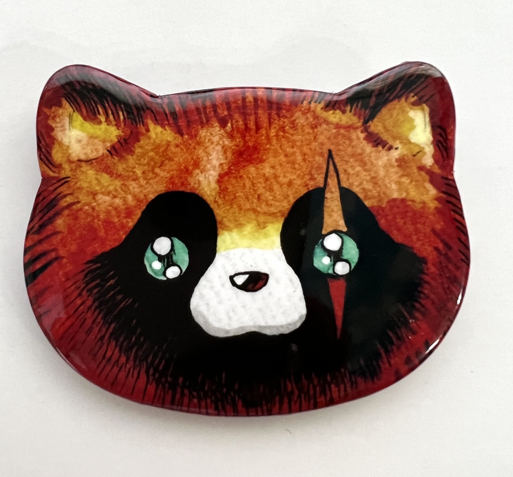 タヌキ缶バッジ