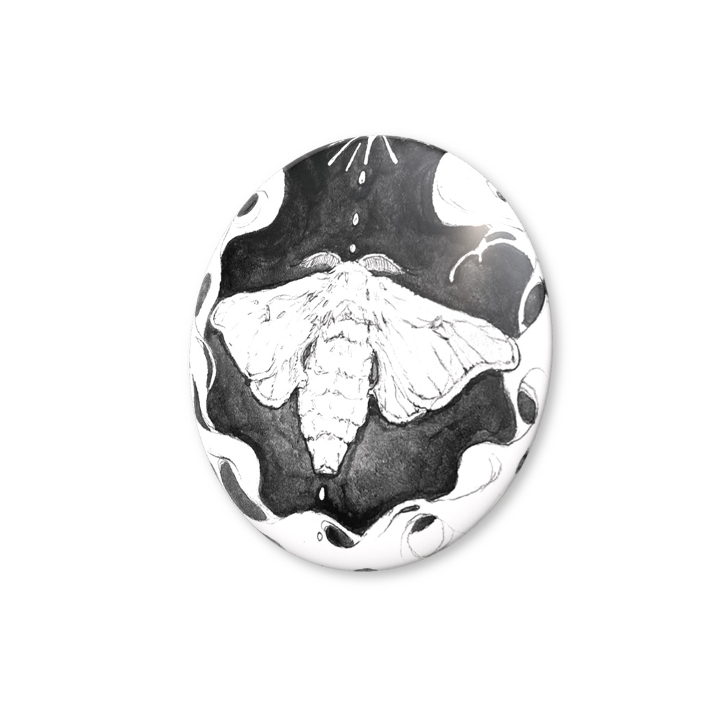 蚕蛾さんの繭ごもり 缶バッチ