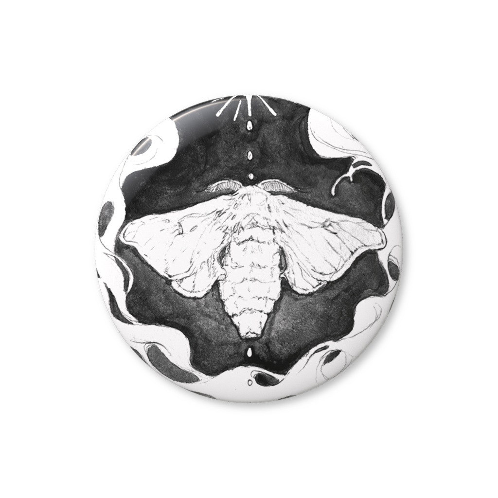 蚕蛾さんの繭ごもり 缶バッチ