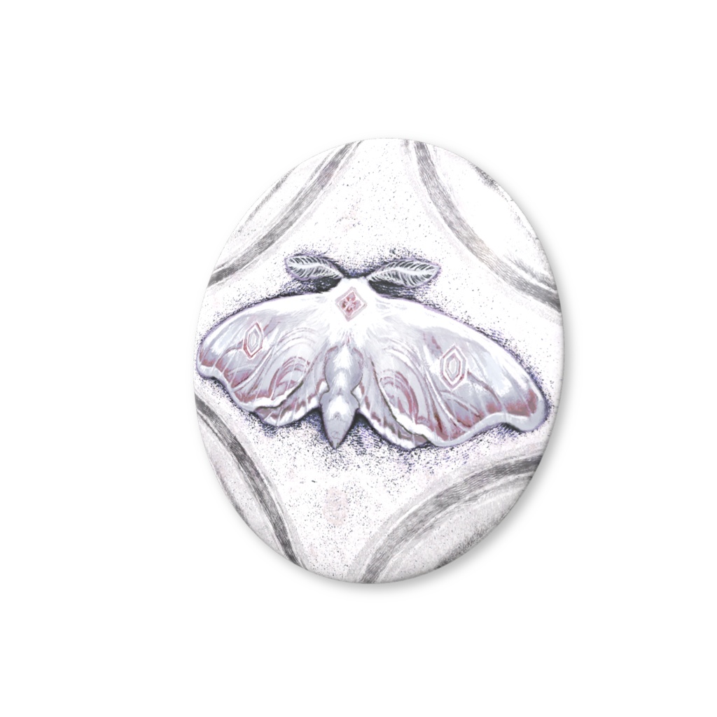 とある着物ハギレの蛾 缶バッチ