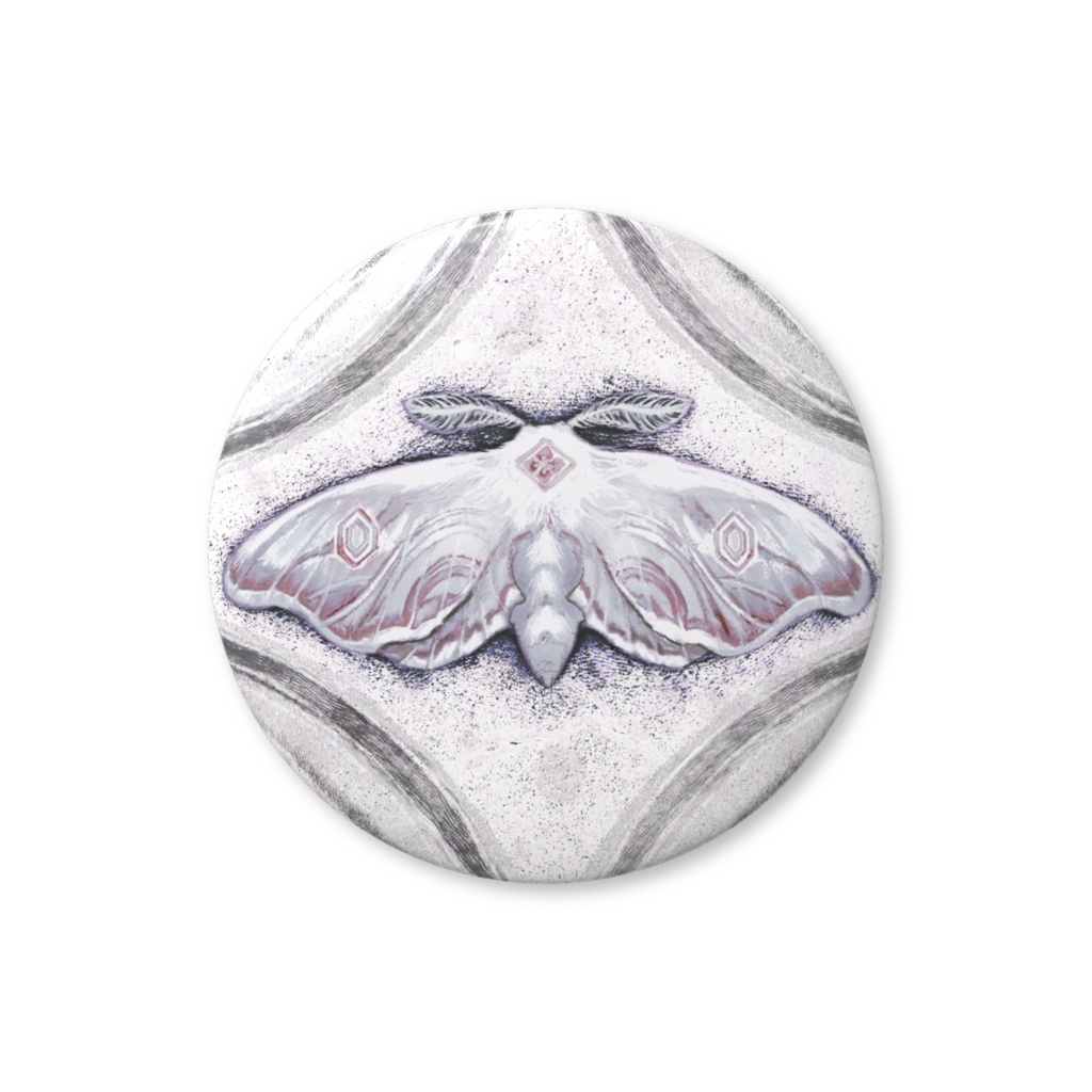 とある着物ハギレの蛾 缶バッチ