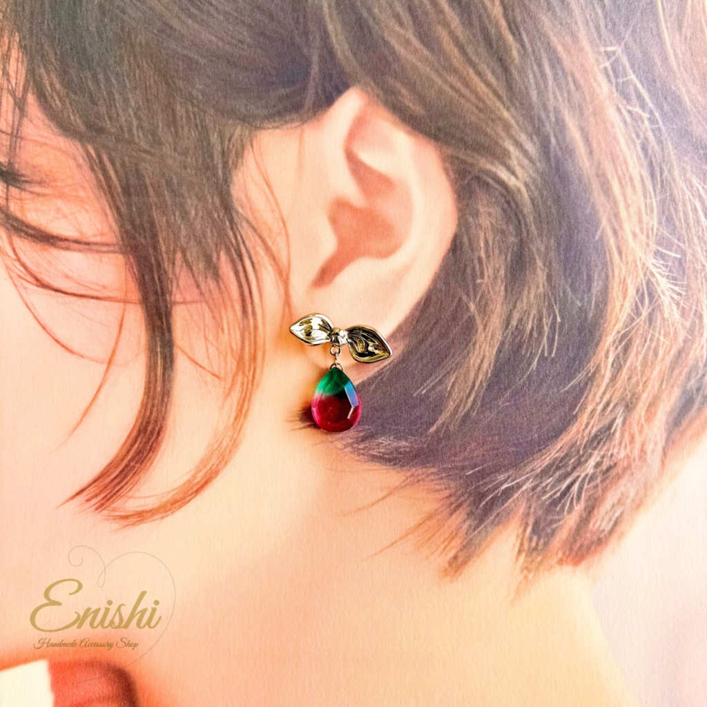 桃翠(とうすい) — 村雲江イメージピアス