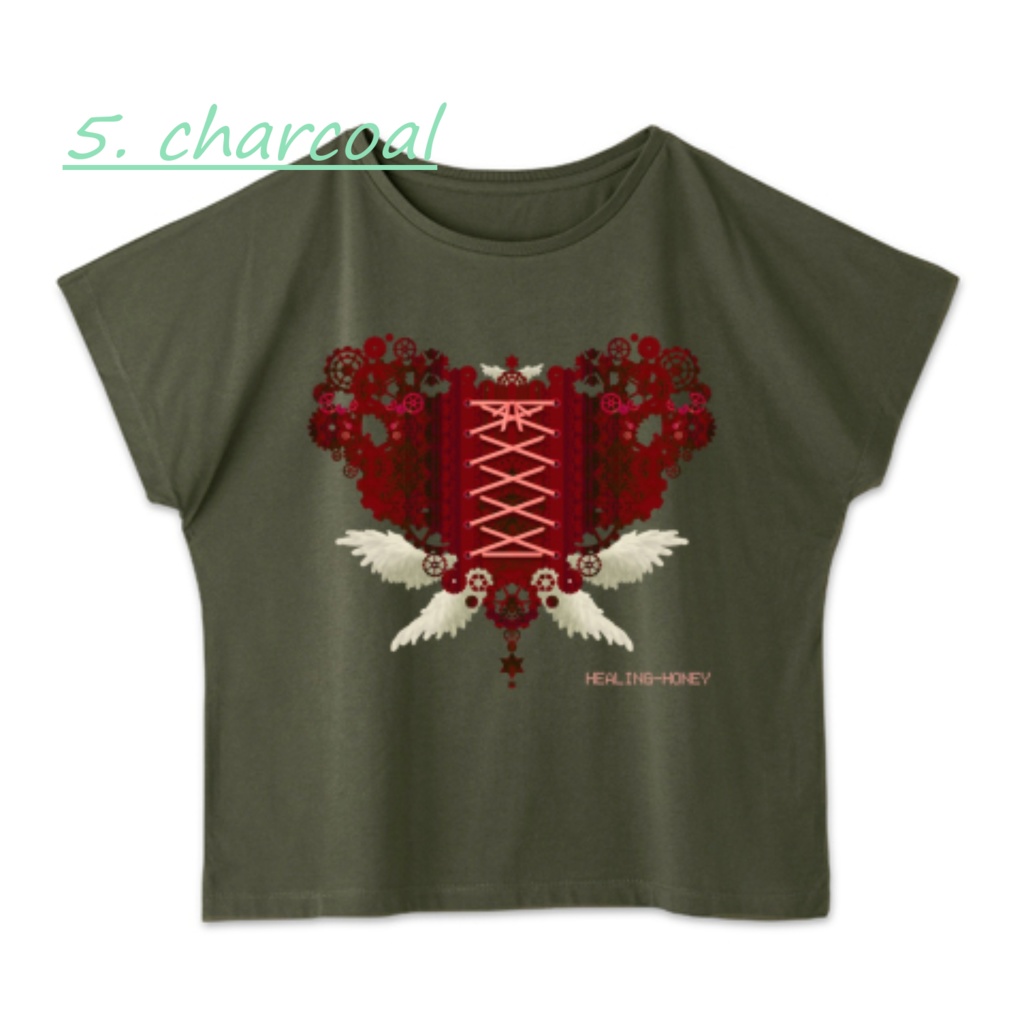 「ゆるっとゆったりドルマンTシャツ(歯車heart・R)」