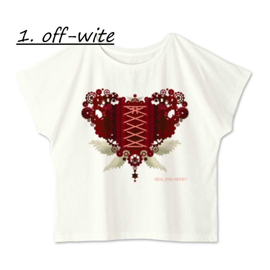 「ゆるっとゆったりドルマンTシャツ(歯車heart・R)」