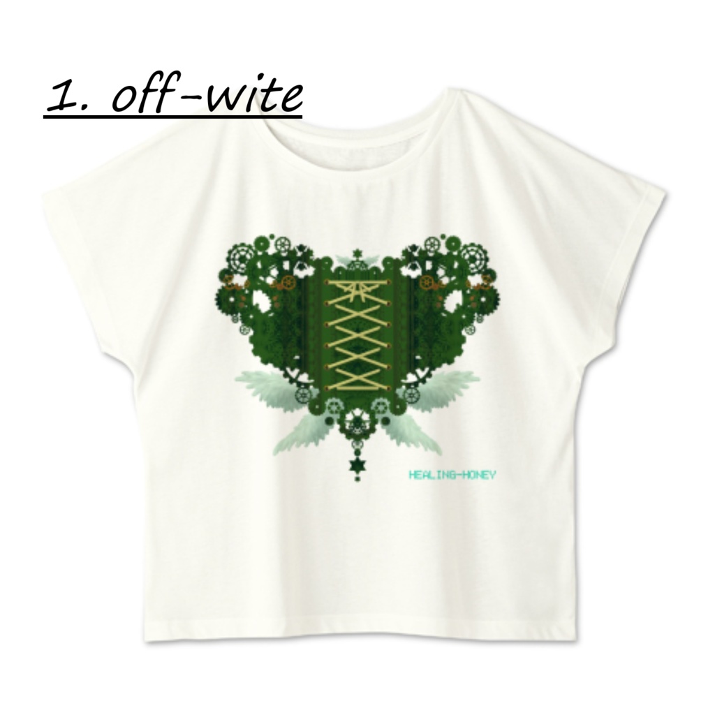 「ゆるっとゆったりドルマンTシャツ(歯車heart・G)」