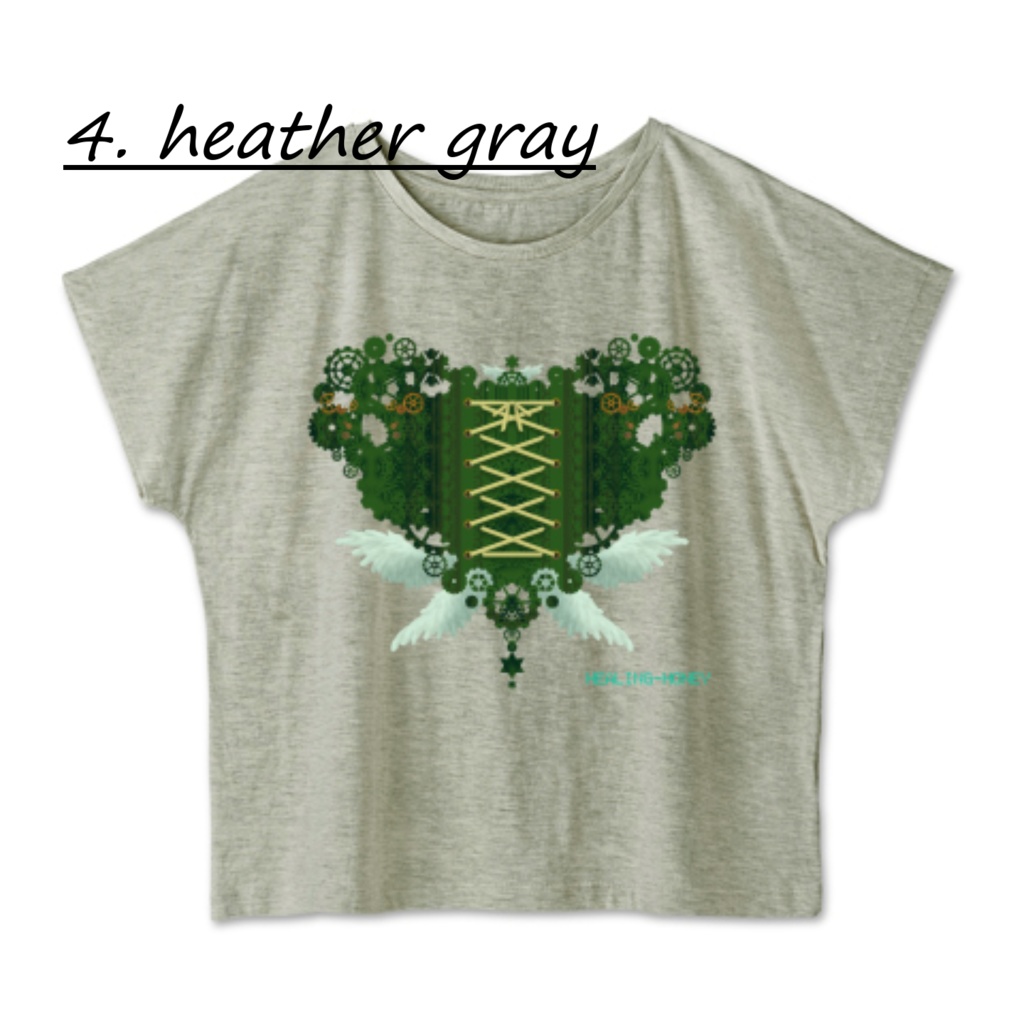 「ゆるっとゆったりドルマンTシャツ(歯車heart・G)」