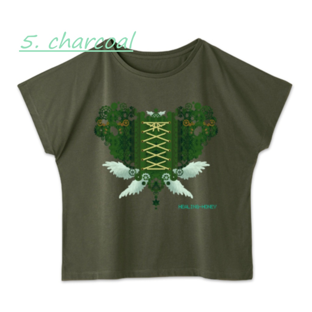 「ゆるっとゆったりドルマンTシャツ(歯車heart・G)」