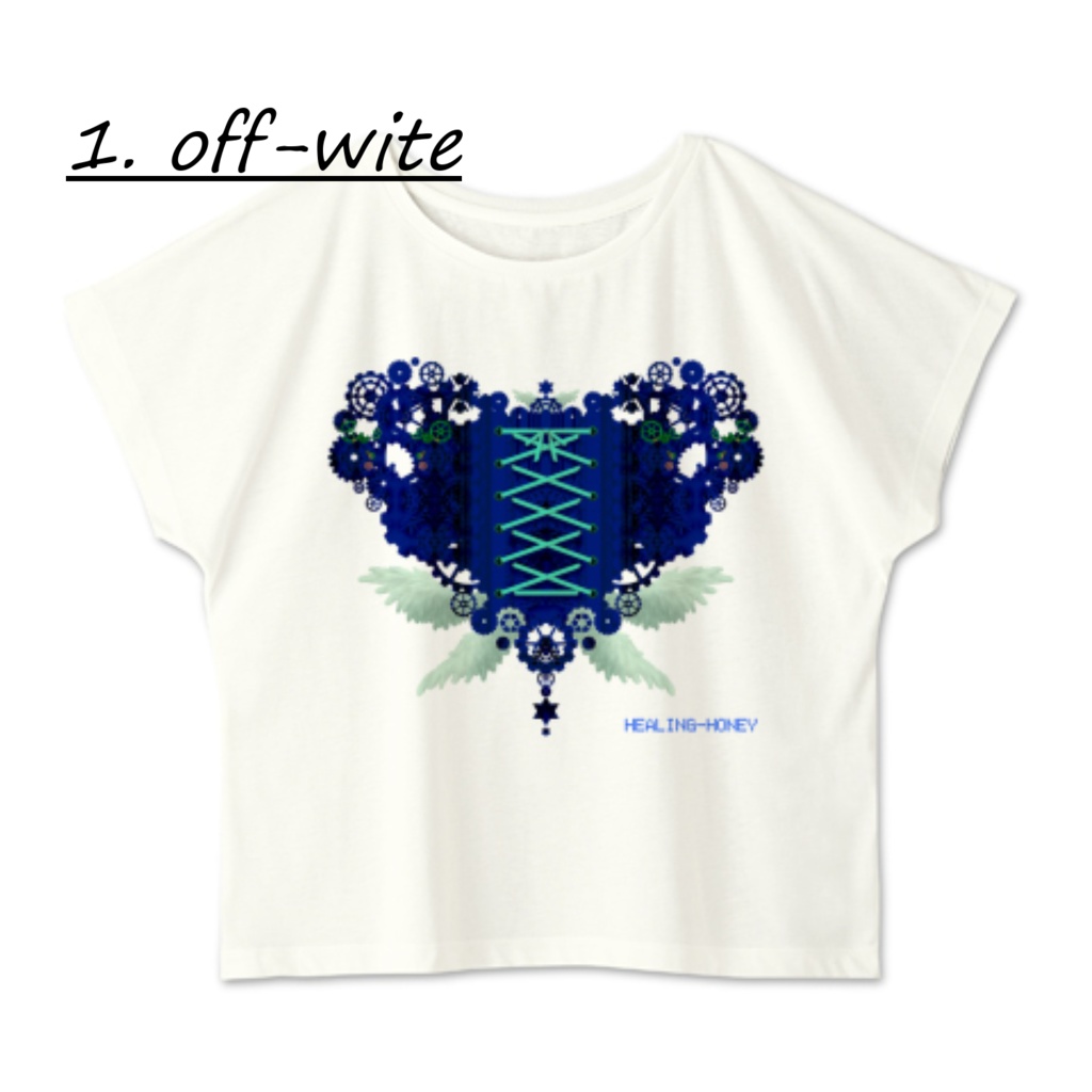 「ゆるっとゆったりドルマンTシャツ(歯車heart・B)」