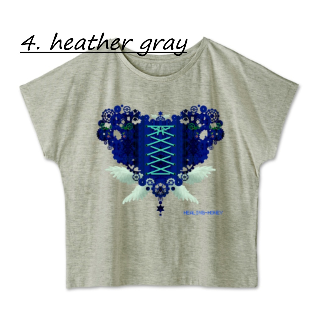 「ゆるっとゆったりドルマンTシャツ(歯車heart・B)」