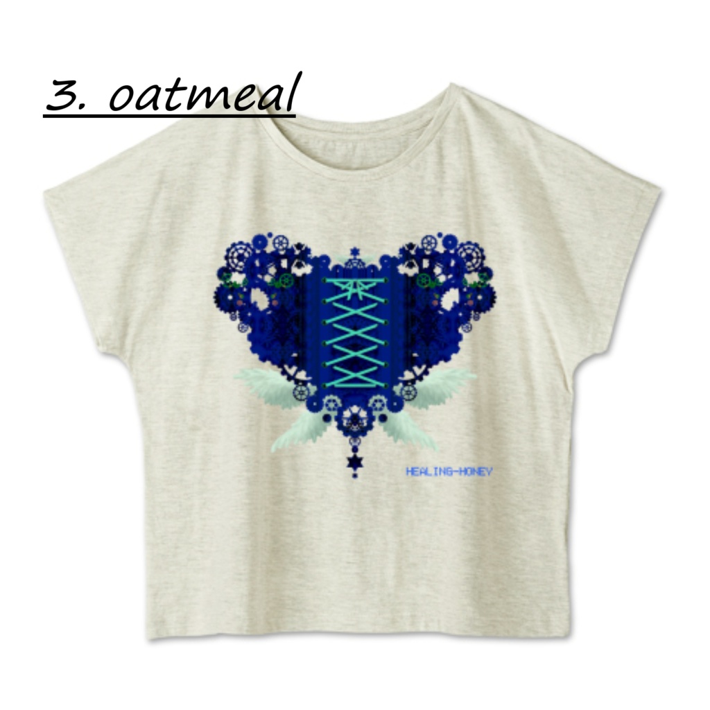 「ゆるっとゆったりドルマンTシャツ(歯車heart・B)」