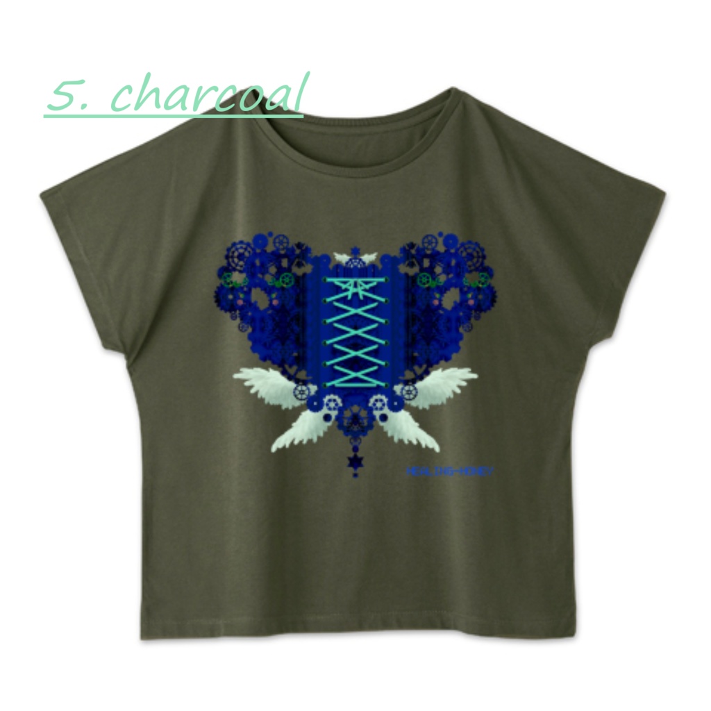 「ゆるっとゆったりドルマンTシャツ(歯車heart・B)」