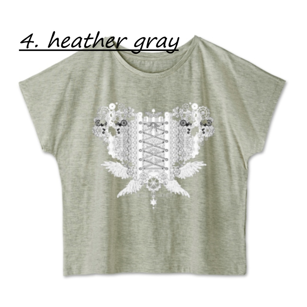 「ゆるっとゆったりドルマンTシャツ(歯車heart・WT)」