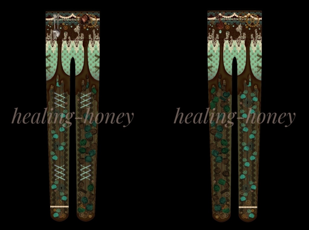 ※現在即納分もあり「翌月発送分予約」オリジナルタイツ★怪盗ショコラ(チョコミント・カプチーノベリー)