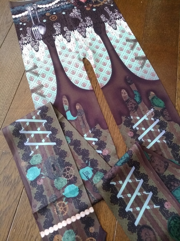 ※現在即納分もあり「翌月発送分予約」オリジナルタイツ★怪盗ショコラ(チョコミント・カプチーノベリー)