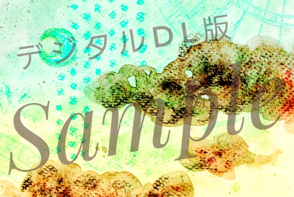 ミニイラスト原画&デジタルDL版「チョコミントな夜(黒・ 白)」