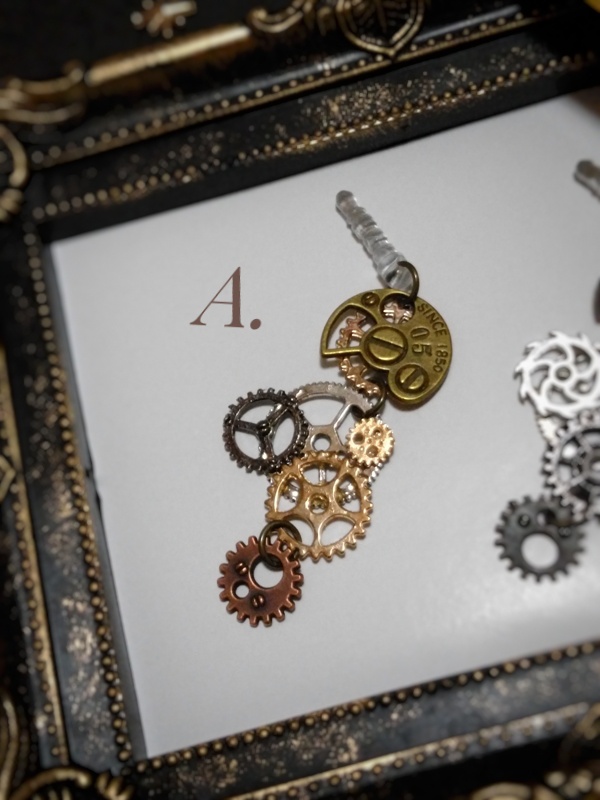 リング追加★スチームパンク系・歯車リング&イヤホンジャック(イヤリング・ピアスに変更可)