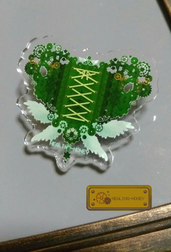 新色追加!healing-honey歯車heart♡アクリルバッジ