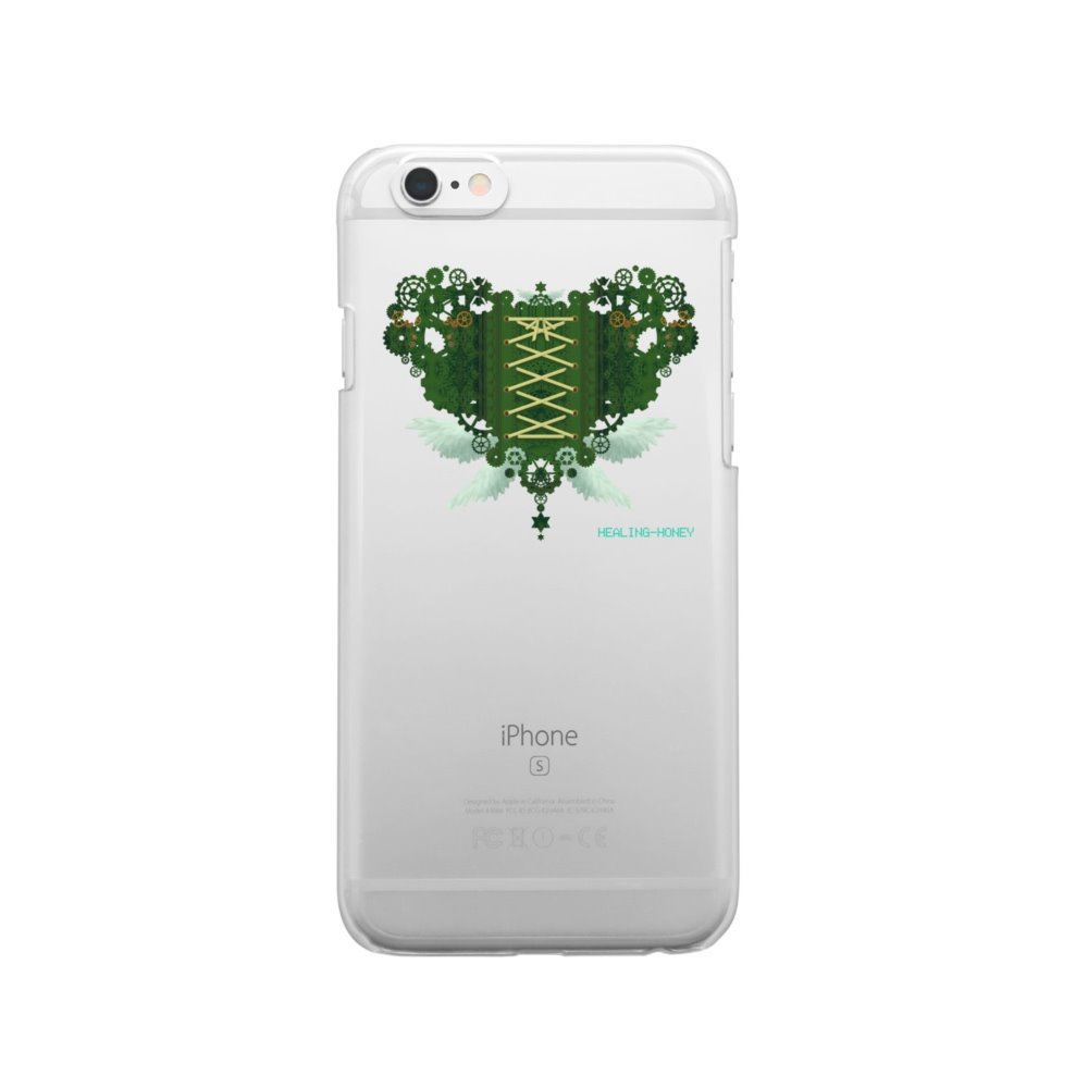 SE&X追加!受注生産「歯車(heart・G/グリーン)」iPhone各種クリアスマートフォンケース