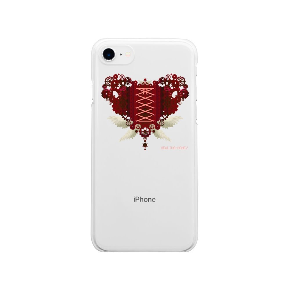 SE&X追加!受注生産「歯車(heart・R/レッド)」iPhone各種クリアスマートフォンケース