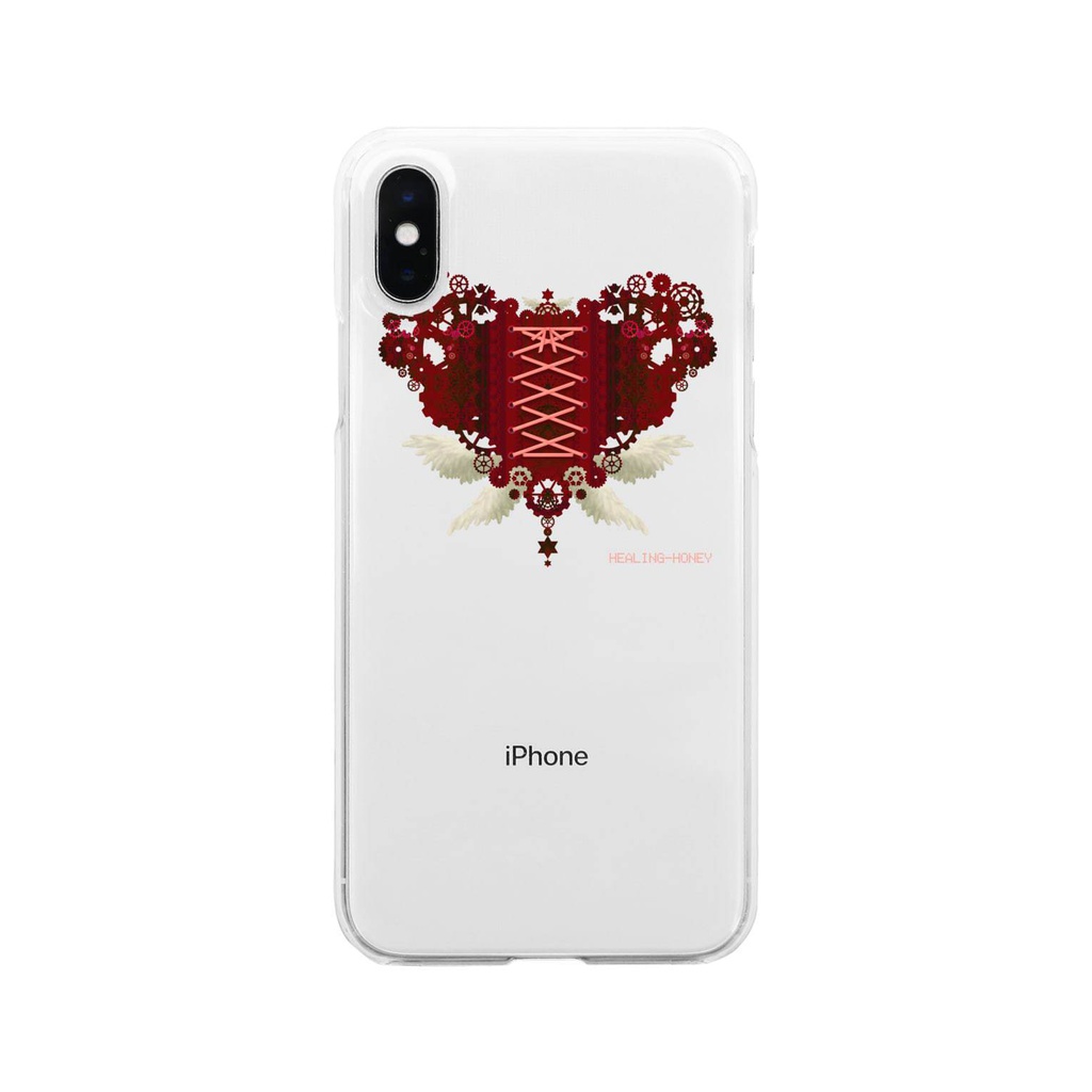 SE&X追加!受注生産「歯車(heart・R/レッド)」iPhone各種クリアスマートフォンケース