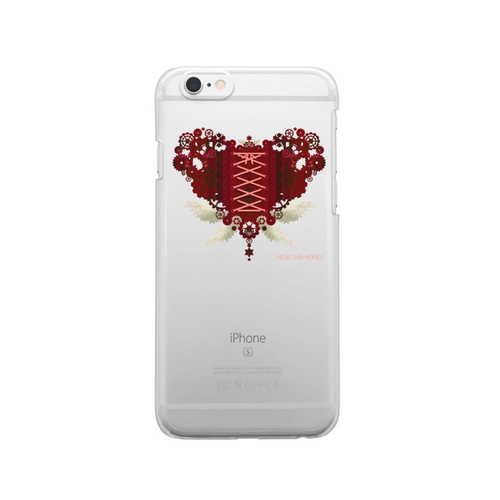SE&X追加!受注生産「歯車(heart・R/レッド)」iPhone各種クリアスマートフォンケース