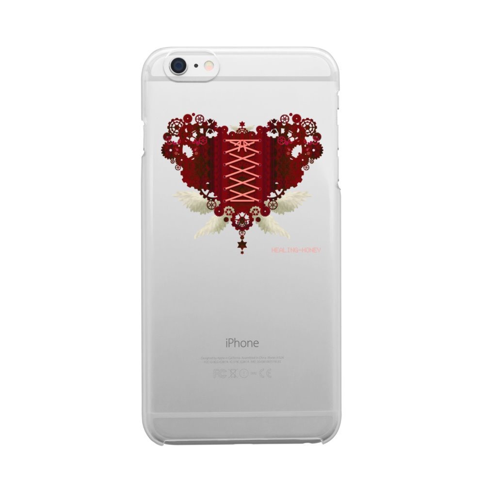 SE&X追加!受注生産「歯車(heart・R/レッド)」iPhone各種クリアスマートフォンケース
