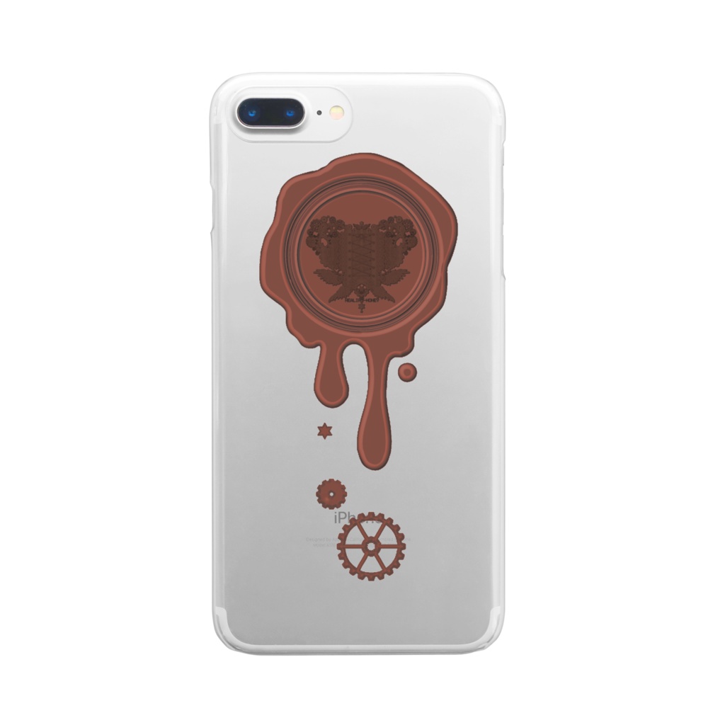 SE&X追加!受注生産「ミルクチョコ」蝋封風ロゴモチーフiPhone各種クリアスマートフォンケース