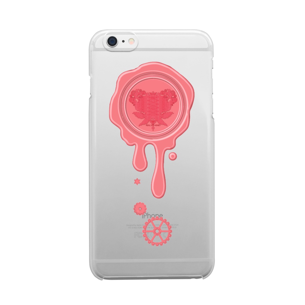 SE&X追加!受注生産「ストロベリーチョコ」蝋封風ロゴモチーフiPhone各種クリアスマートフォンケース