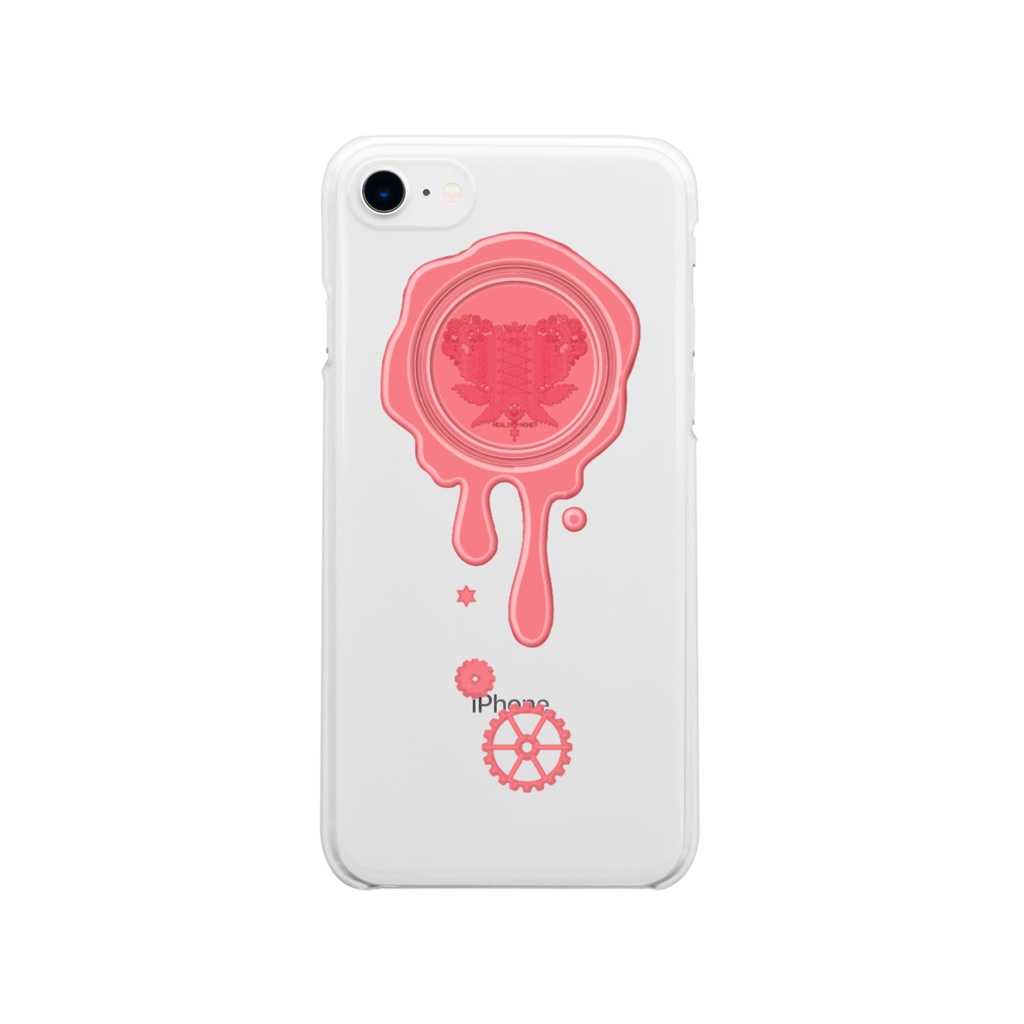 SE&X追加!受注生産「ストロベリーチョコ」蝋封風ロゴモチーフiPhone各種クリアスマートフォンケース