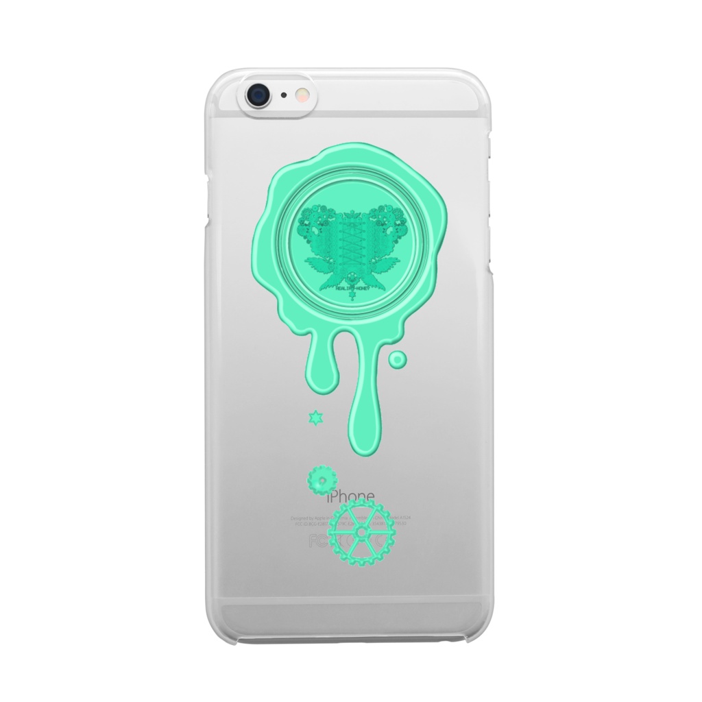 SE&X追加!受注生産「チョコレートミント」蝋封風ロゴモチーフiPhone各種クリアスマートフォンケース