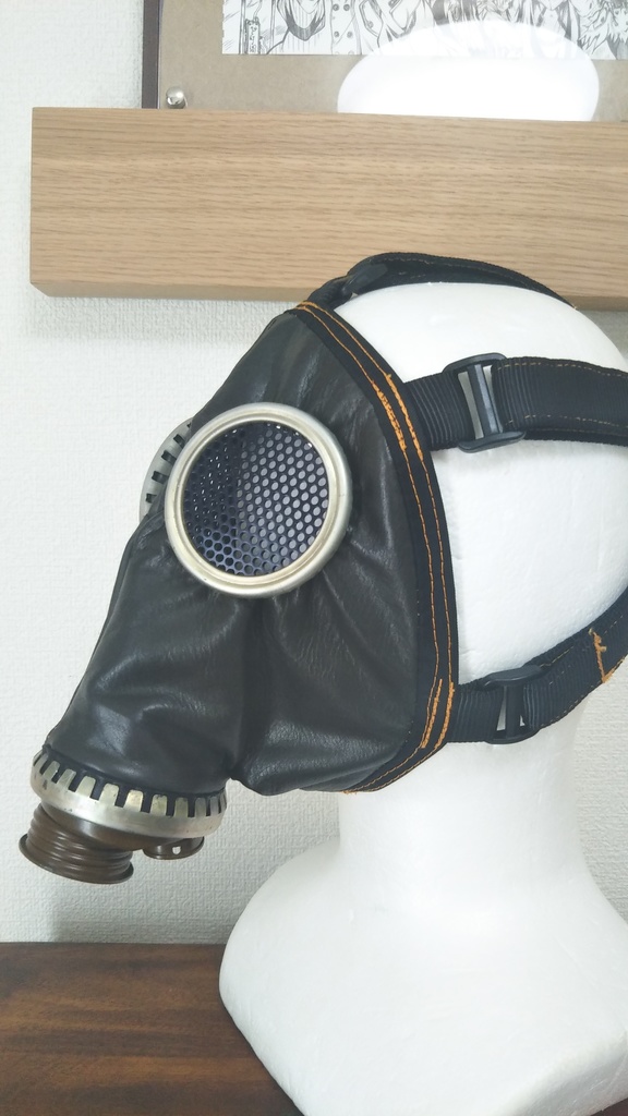 レザーガスマスク・パンクダークグレー(S〜Mサイズ)