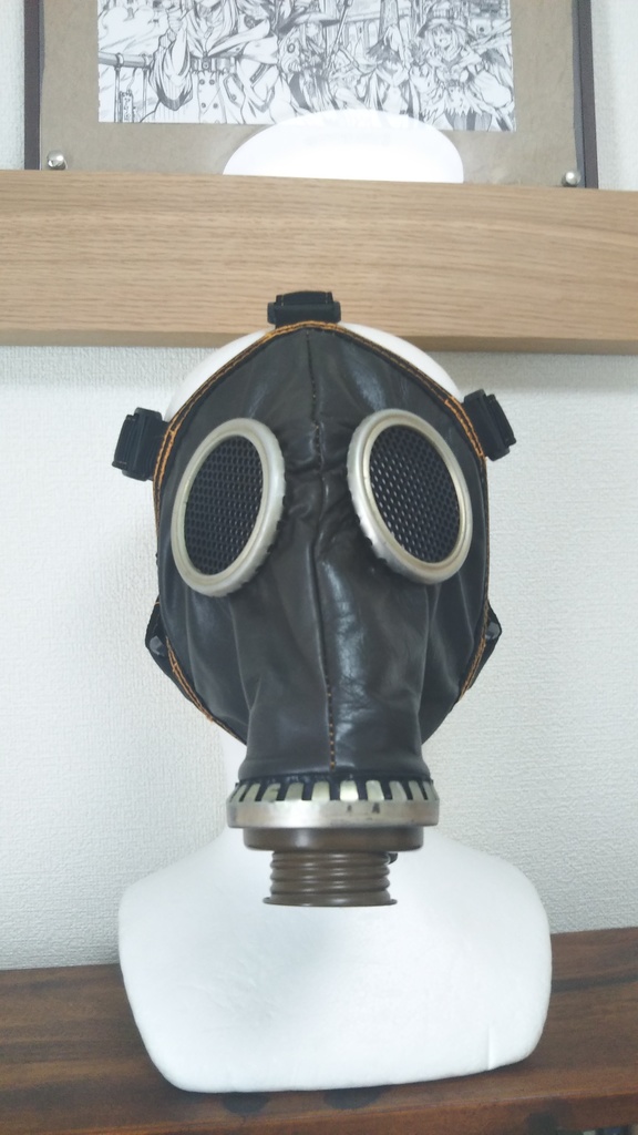 レザーガスマスク・パンクダークグレー(S〜Mサイズ)