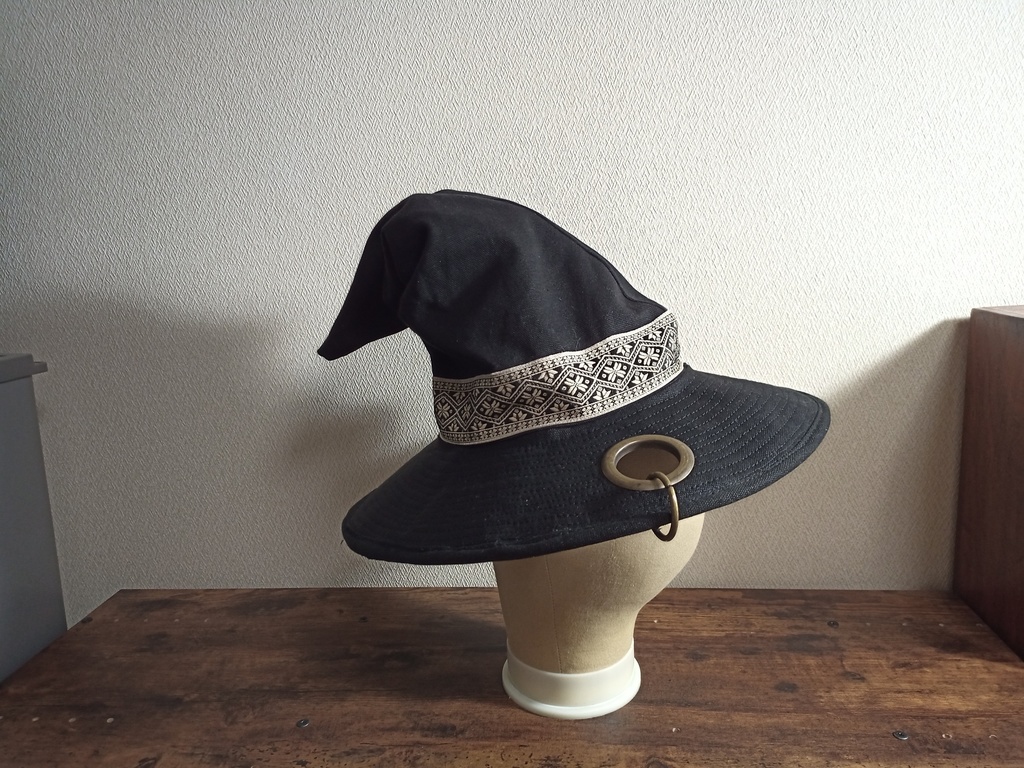 魔女帽子（リボン＆ピアス）約55cm 女性用Sサイズ相当 神奈川縫製工廠BOOTH支店 BOOTH