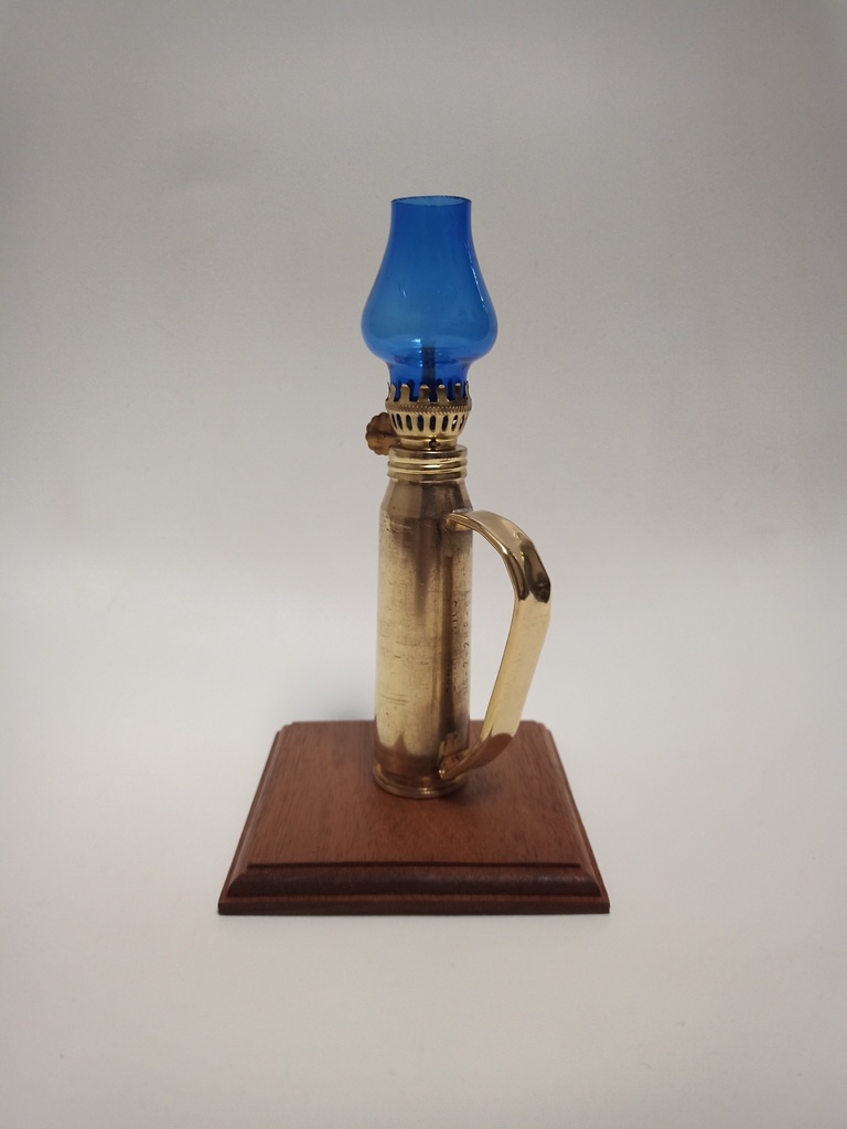 砲弾薬莢オイルランプ(青)