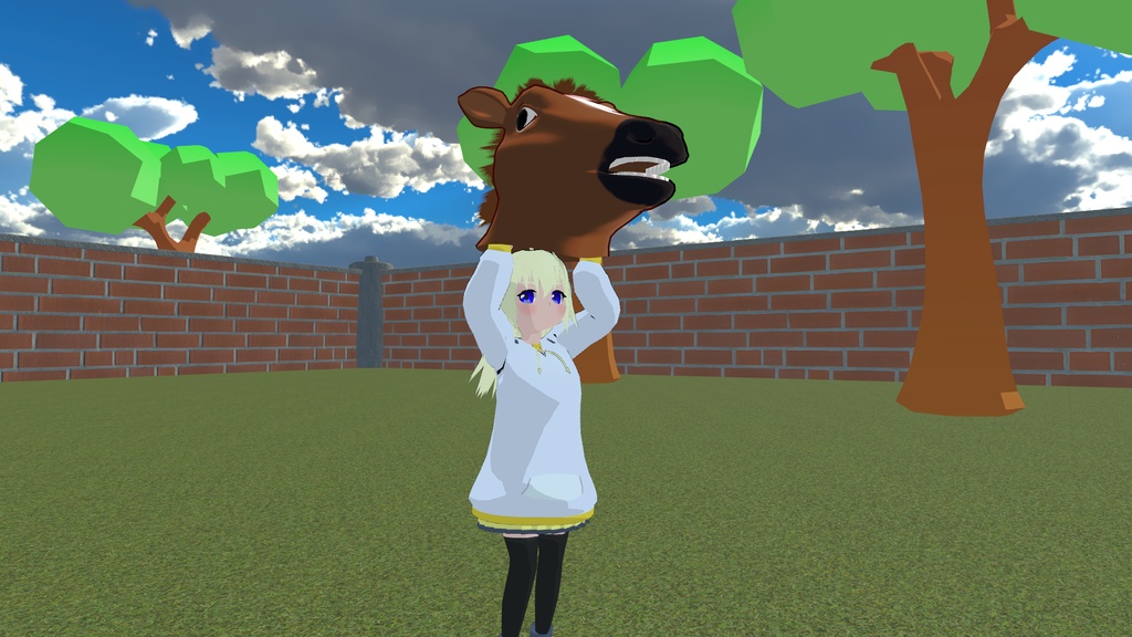 【3Dモデル】お馬ヘッドマスク【VRChat想定】