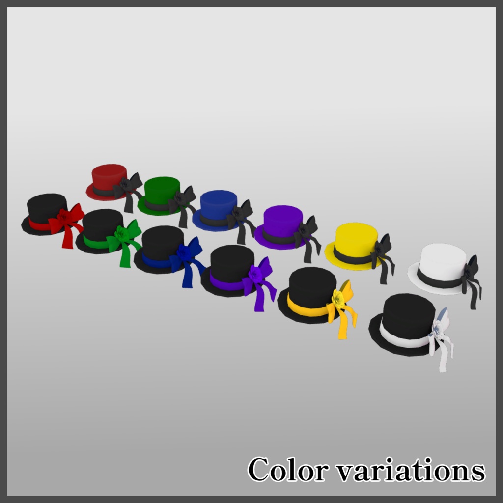 【3Dモデル】大きいリボンなシルクハット