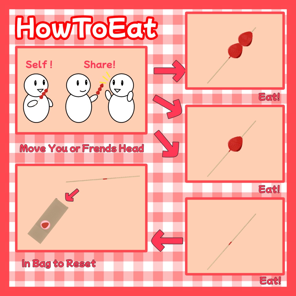【VRC想定】食べれてシェアできる!いちごあめ!【MA対応】