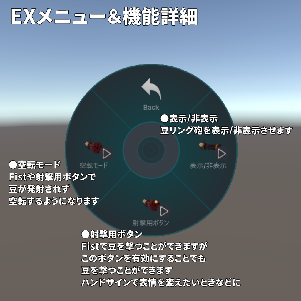 豆リング砲【MA対応/VRChat想定アバター用ギミック】
