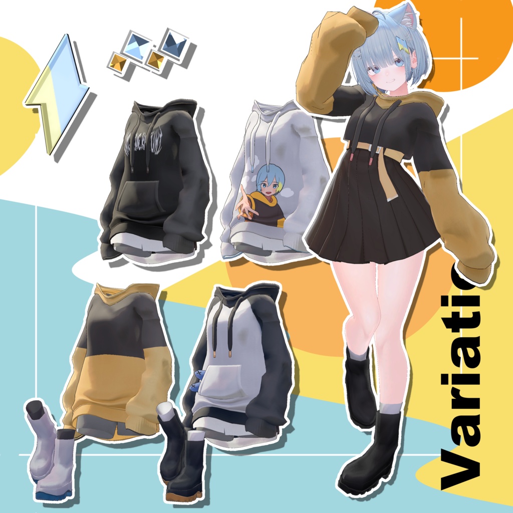 【ギミック付き】バリエーション5種!!えんかずパーカー【16アバター対応】